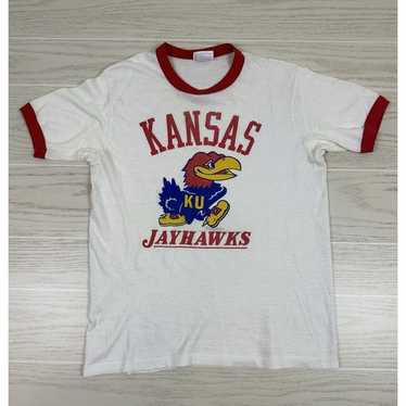 Vintage 80s Kansas KU Jayhawks Ringer Shirt