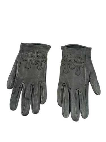 Chrome Hearts Cemetery Cross Patch Leather Gloves