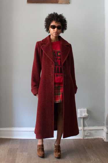 Yves Saint Laurent Red Mohair Blend Trench