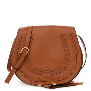 CHLOE Calfskin Medium Marcie Saddle Bag Tan