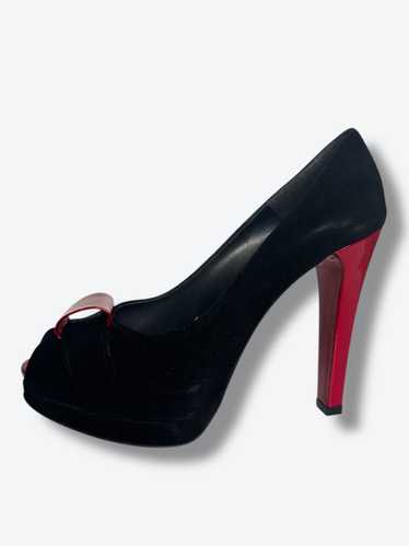 Y2K Stuart Weitzman Black Suede and Red Shoes