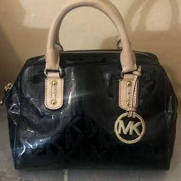 Michael Kors Black Patent Shiny Monogram Bag