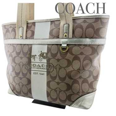 COACH Tote Bag Signature Heritage Stripe