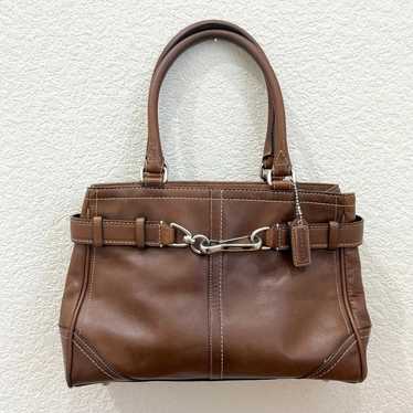 Vintage COACH F11199 Hampton Caramel Brown Leather