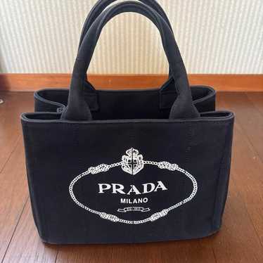 PRADA Black Canvas Tote Bag