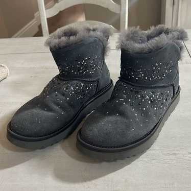 UGG Gray Suede Galaxy Short Boots