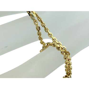 c1930s 14K yellow gold square Cable ring choker or