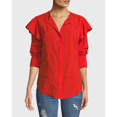 Current / Elliott The Asley Poplin Ruffle Shirt Po