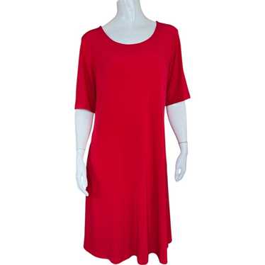 Susan Graver Solid Liquid Knit Fit & Flare Dress R