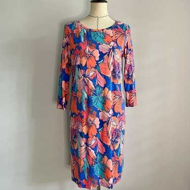 Fleur Bleue Floral Shift Dress Women's Medium