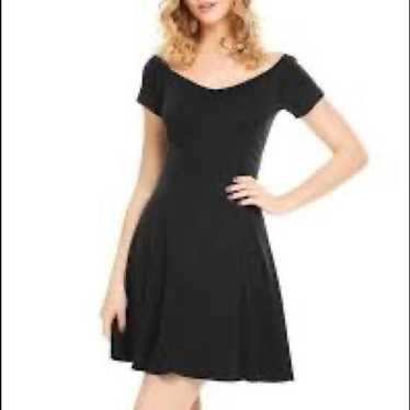 Ann Taylor A-Line Dress Black V-Neck