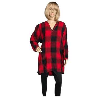 Old Navy Long-Sleeve Plaid Mini Swing Dress - XL