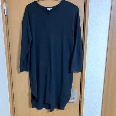 【Black Long Knit Dress Long Sleeve】