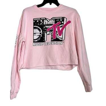 MTV Pink cropped sweatshirt