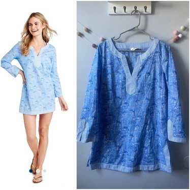 Vineyard Vines Beach Huts Classic Blue Tunic Dress