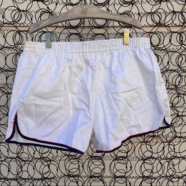 Vintage Vint. white w/ red and blue trim shorty b… - image 1