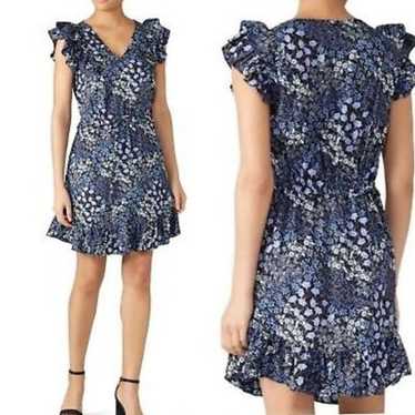 Rebecca Taylor Ava Floral V-neck Silk Dress