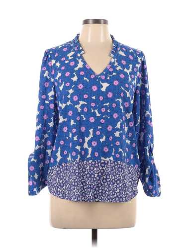 Elle Women Blue 3/4 Sleeve Blouse L