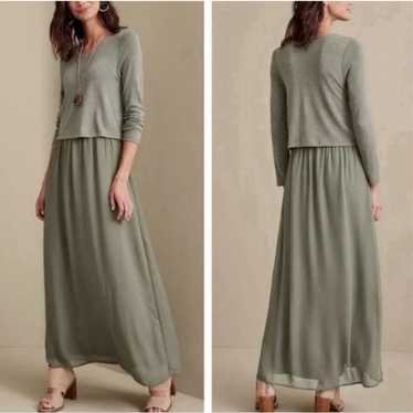 SOFT SURROUNDINGS Olive Green Dress.