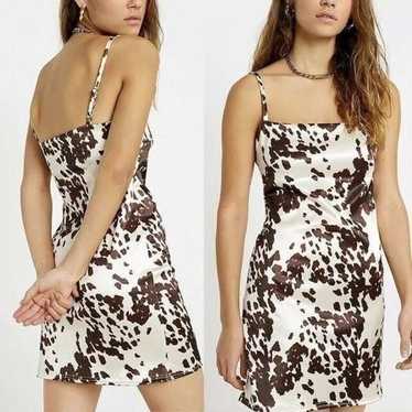 Urban Outfitters Cow Print Sateen Sleeveless Mini 