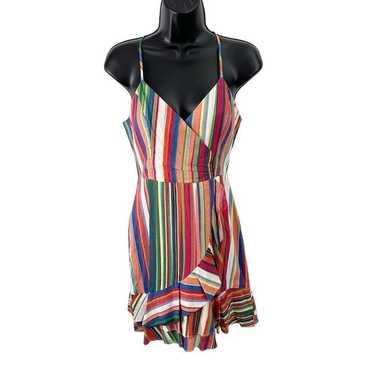 Parker Jay Sweetheart Sleeveless Striped Linen Dre