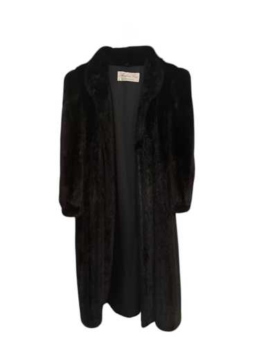 Classy full length MINK fur coat dark brown black Lar… - Gem