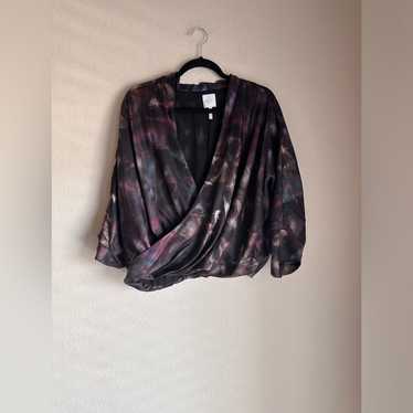 Anthropologie Leith 100% Silk Wrap Blouse