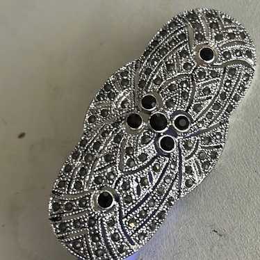 Vintage Silvertone and Marcasite Brooch