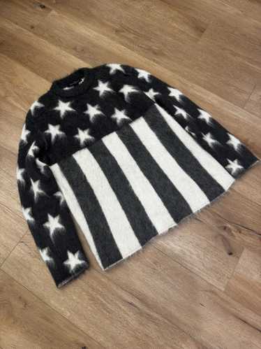 19AW LOUIS VUITTON ルイヴィトン アメリカ国旗 モヘアニット AW19 Louis Vuitton Virgil Abloh Mohair USA Flag Knitted