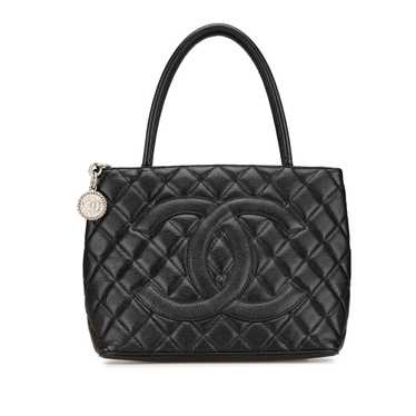 Black Chanel Caviar Medallion Tote