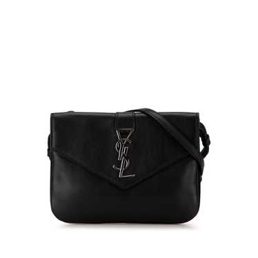 Black Saint Laurent Calfskin Monogram Tri Pocket C