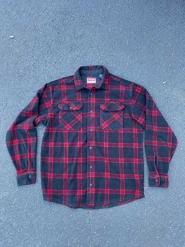 Wrangler Fleece Shirt Jacket Black Red