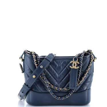 CHANEL Gabrielle Hobo Chevron Aged Calfskin Small