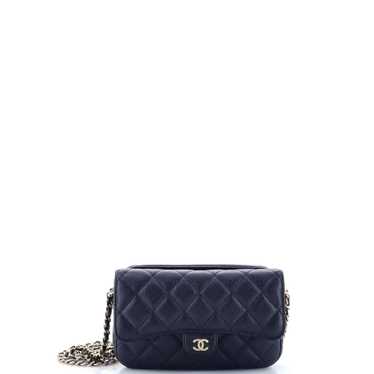 CHANEL Classic Flap Phone Holder with Chain Quilte