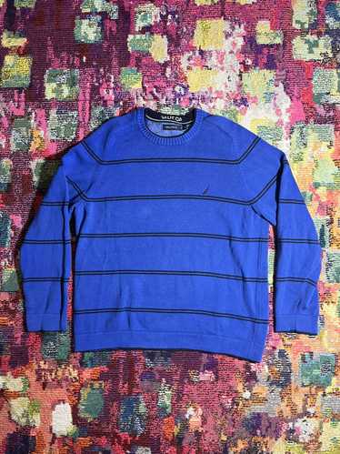 Nautica × Vintage Nautica Blue Black Striped Sweat