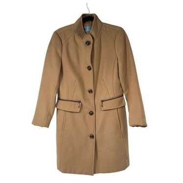 Jaclyn Smith Camel Brown Classic Pea Coat Faux Poc