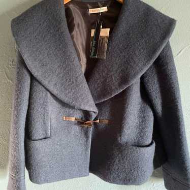 Navy Blue Wool Short Jacket