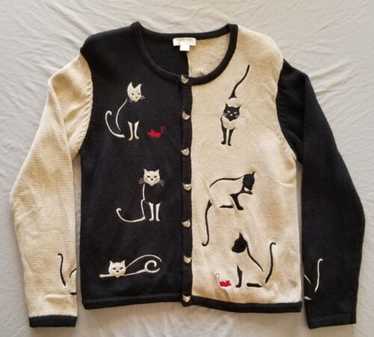 Christopher&Banks ヴィンテージカーディガン 猫 刺繍 Mサイズ Christopher & banks cat - Gem