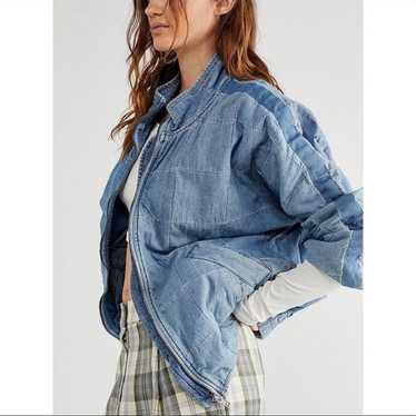 Free People Dolman Quilted Denim Jacket