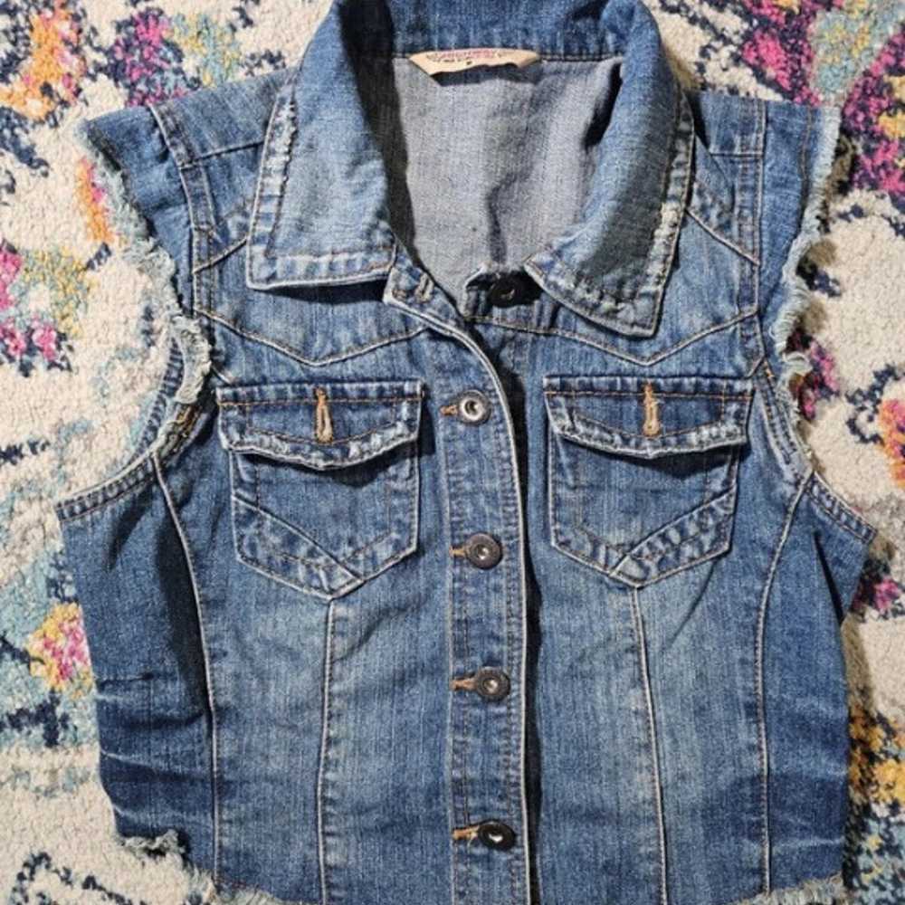 Denim Vest Highway Jeans Women’S Vest Denim Fraye… - image 1