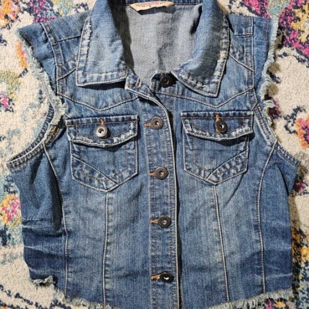 Denim Vest Highway Jeans Women’S Vest Denim Fraye… - image 2