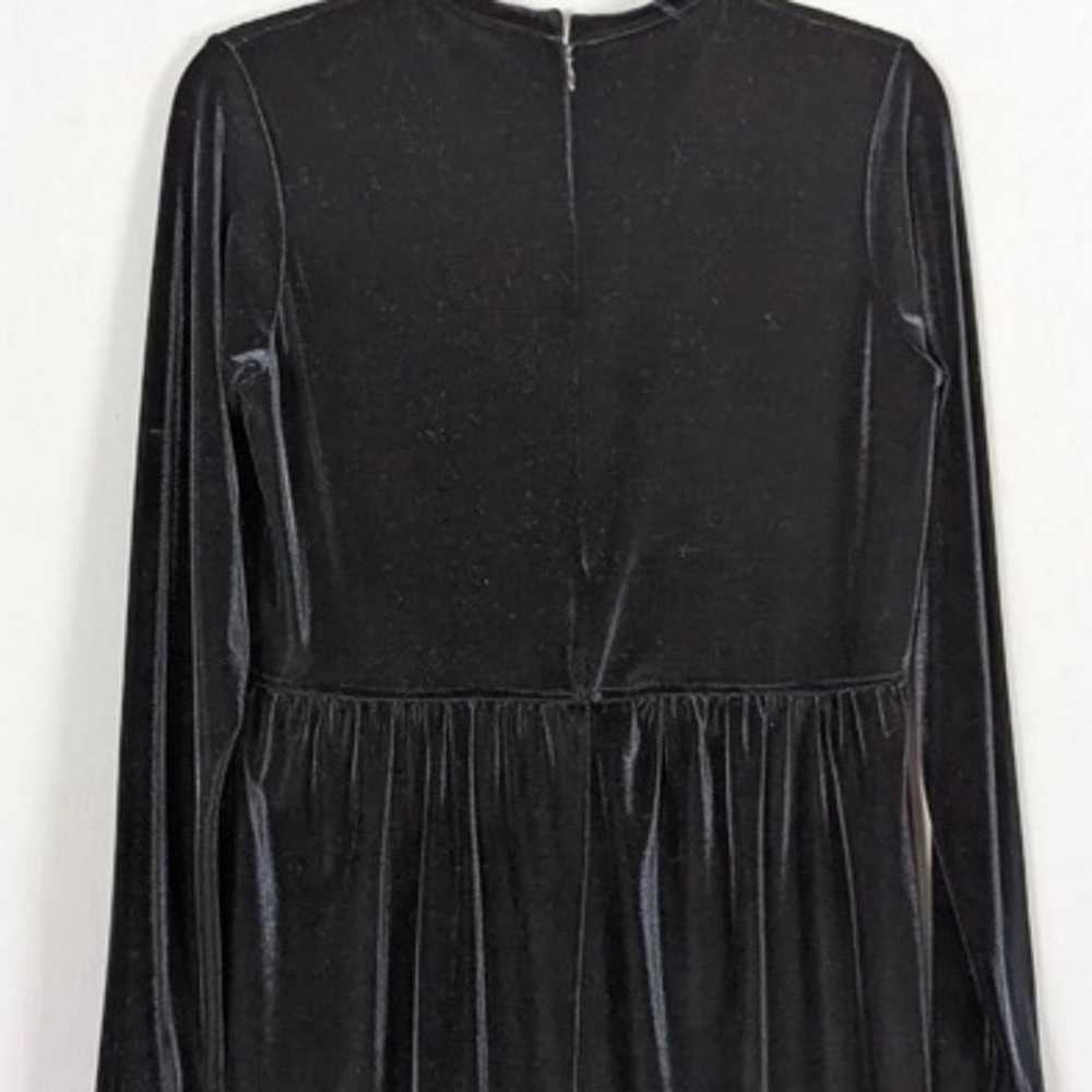 Vintage Talbots long sleeve velvet shift black dr… - image 7