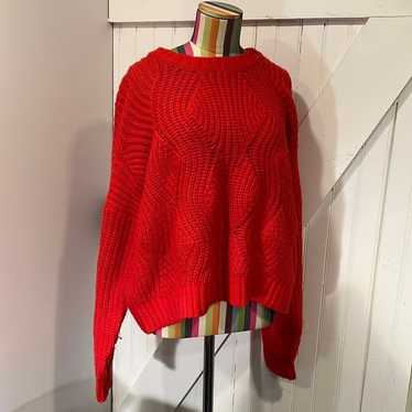 Madewell cable knit crewneck sweaters