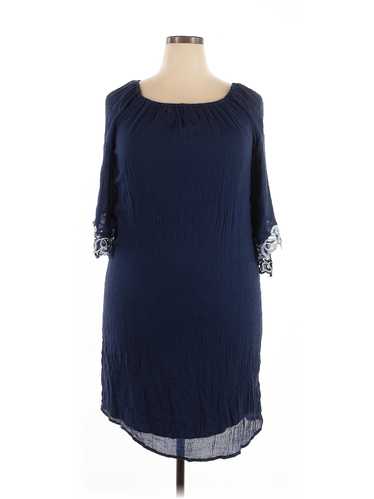 Mlle Gabrielle Women Blue Casual Dress 2X Plus