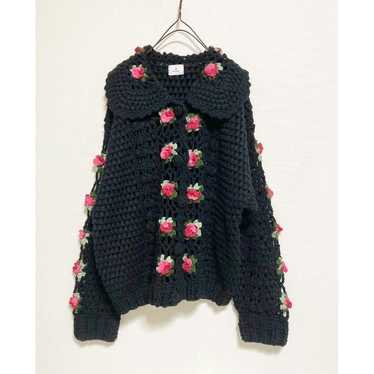 merry jenny Beautiful condition Black Crocheted Ca