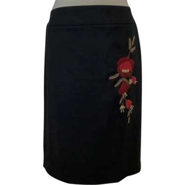 Ann Taylor Embroidered Wool Skirt