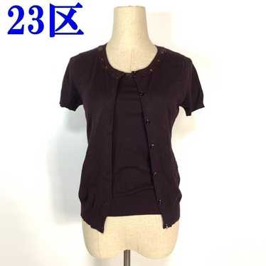 23-ku ensemble short-sleeved cardigan, sleeveless,