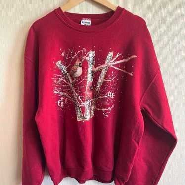 JERZEES 90s sweatshirt sweater red bird