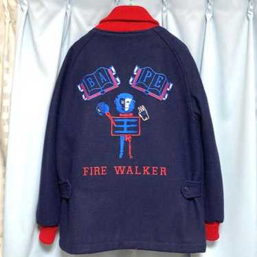A Bathing Ape×Ebbets Field USA製スタジャン M Ebbets field flannels bape - Gem