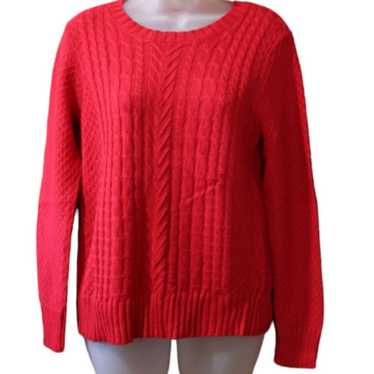 Studio Works Vintage Red Scoopneck Pullover Knit S